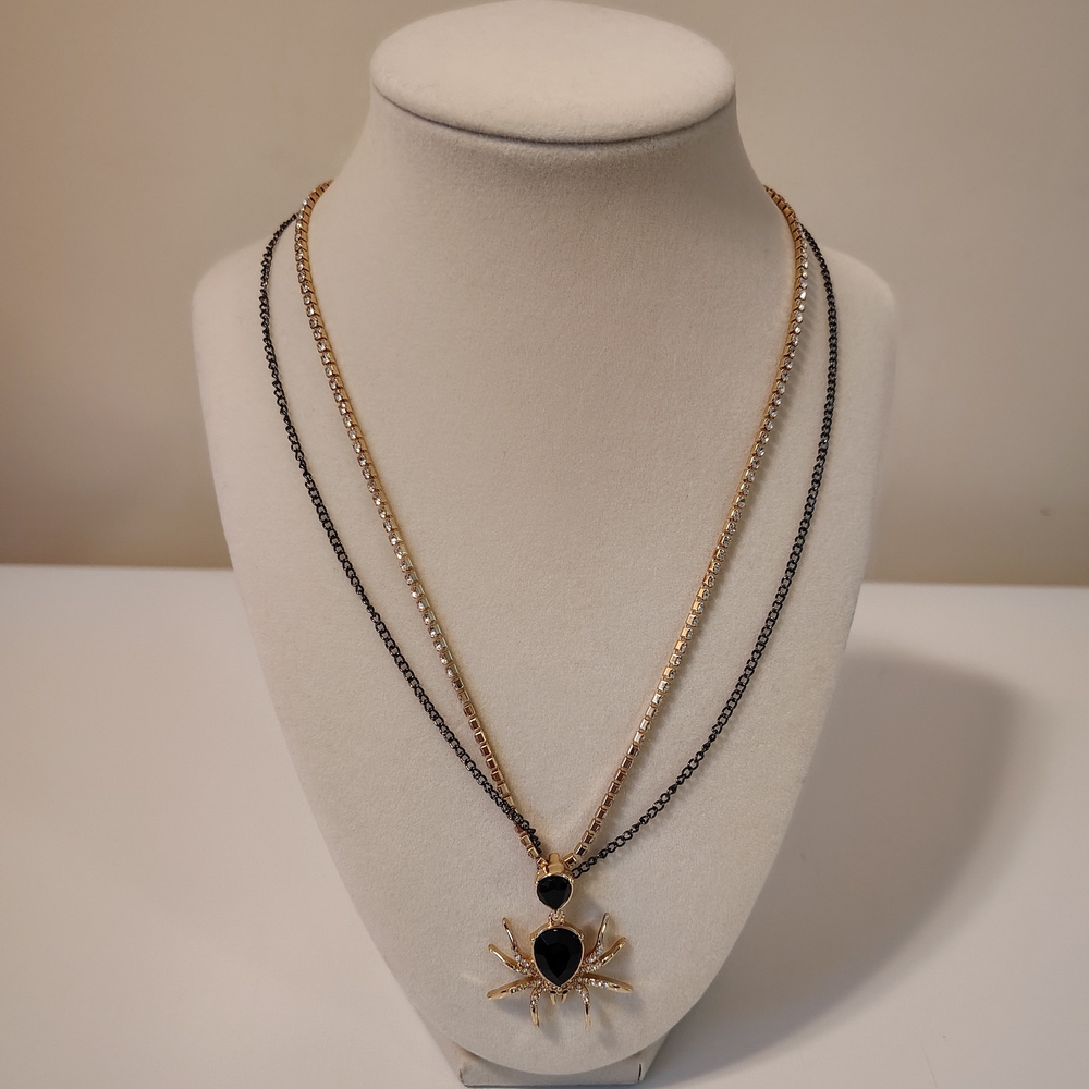 Torrid Elegant Black and Gold Hemitite Spider Necklace (Adjustable)